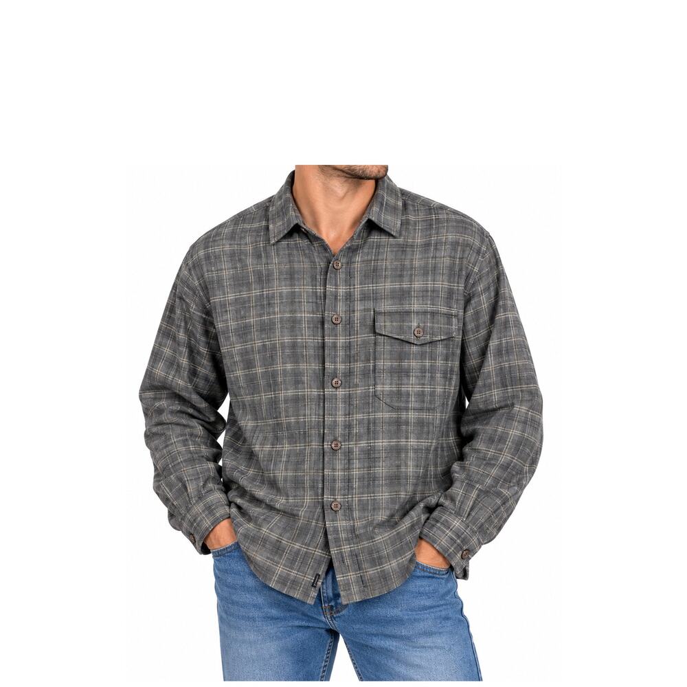 Tommy Bahama Shirt Mens Size M Gray Plaid Long Sleeve Button Up Collar 100% Silk